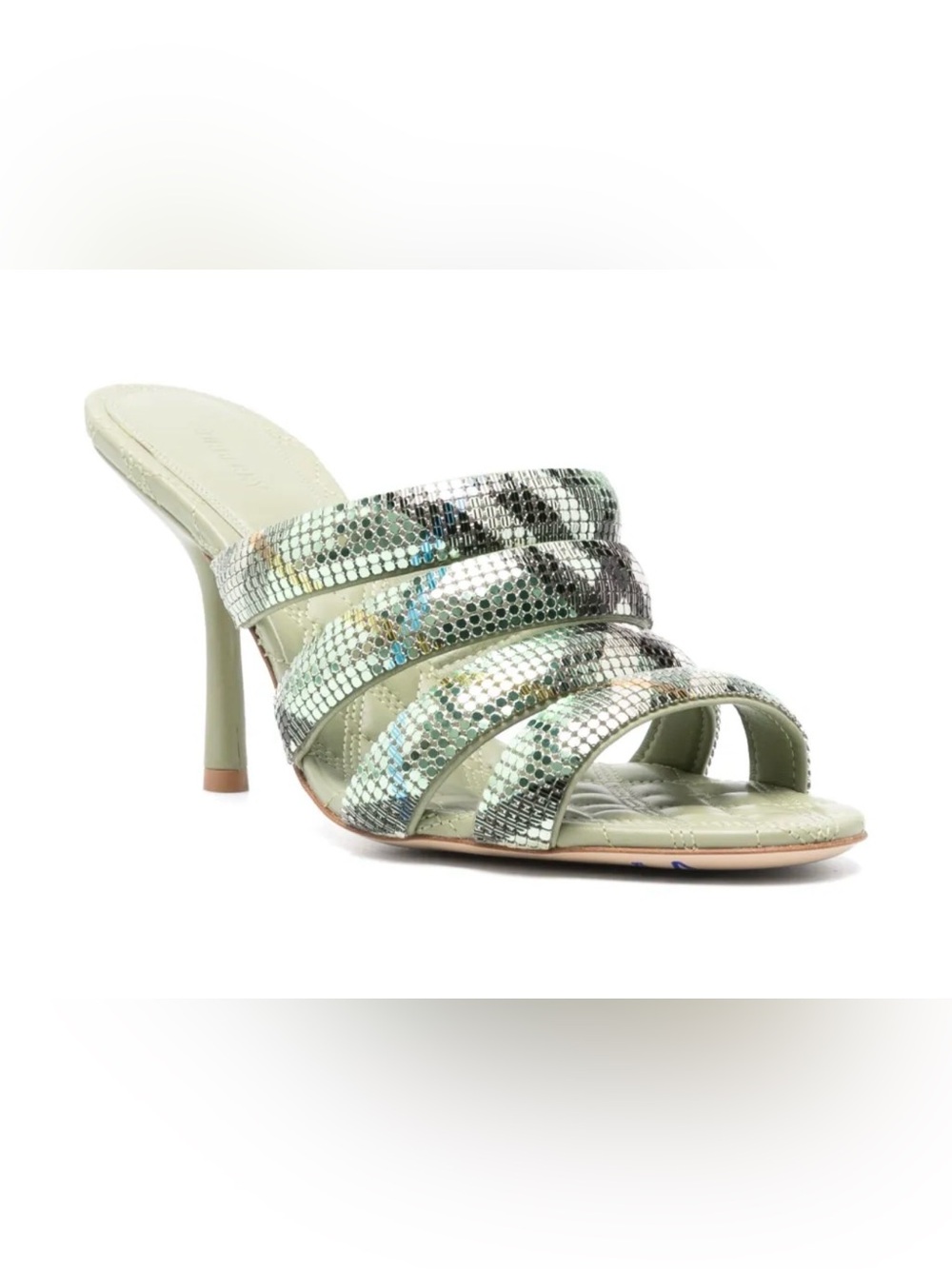 Burberry Check Mesh Mews Strap Sandals